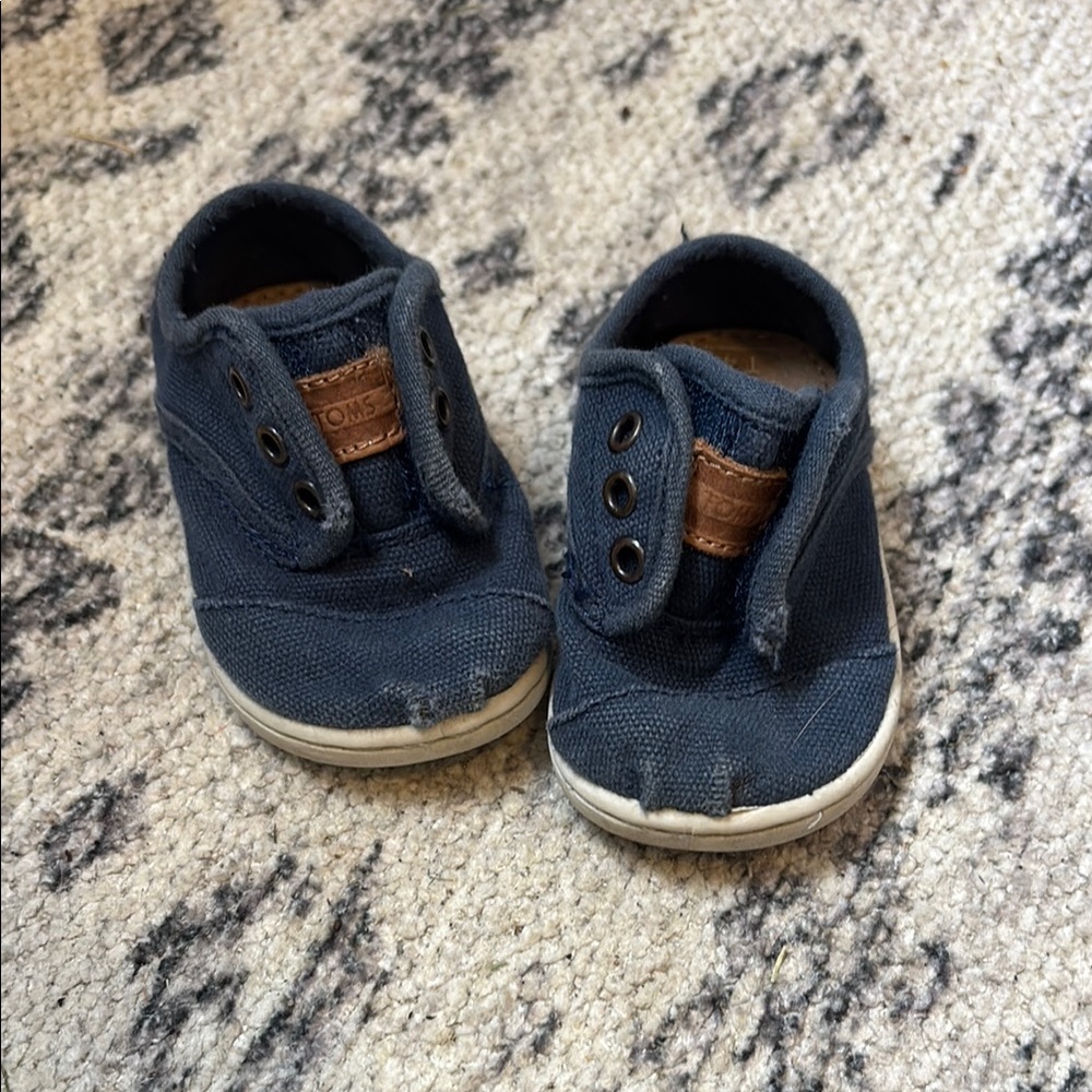 Toms Blue Canvas Sneakers with Lace-Up Design